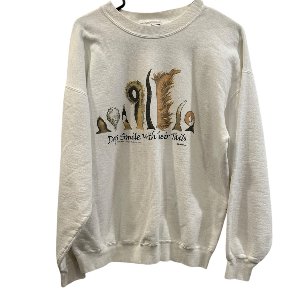 Vintage Hanes dogs smile with their tail’s humane society sweatshirt size M GUC